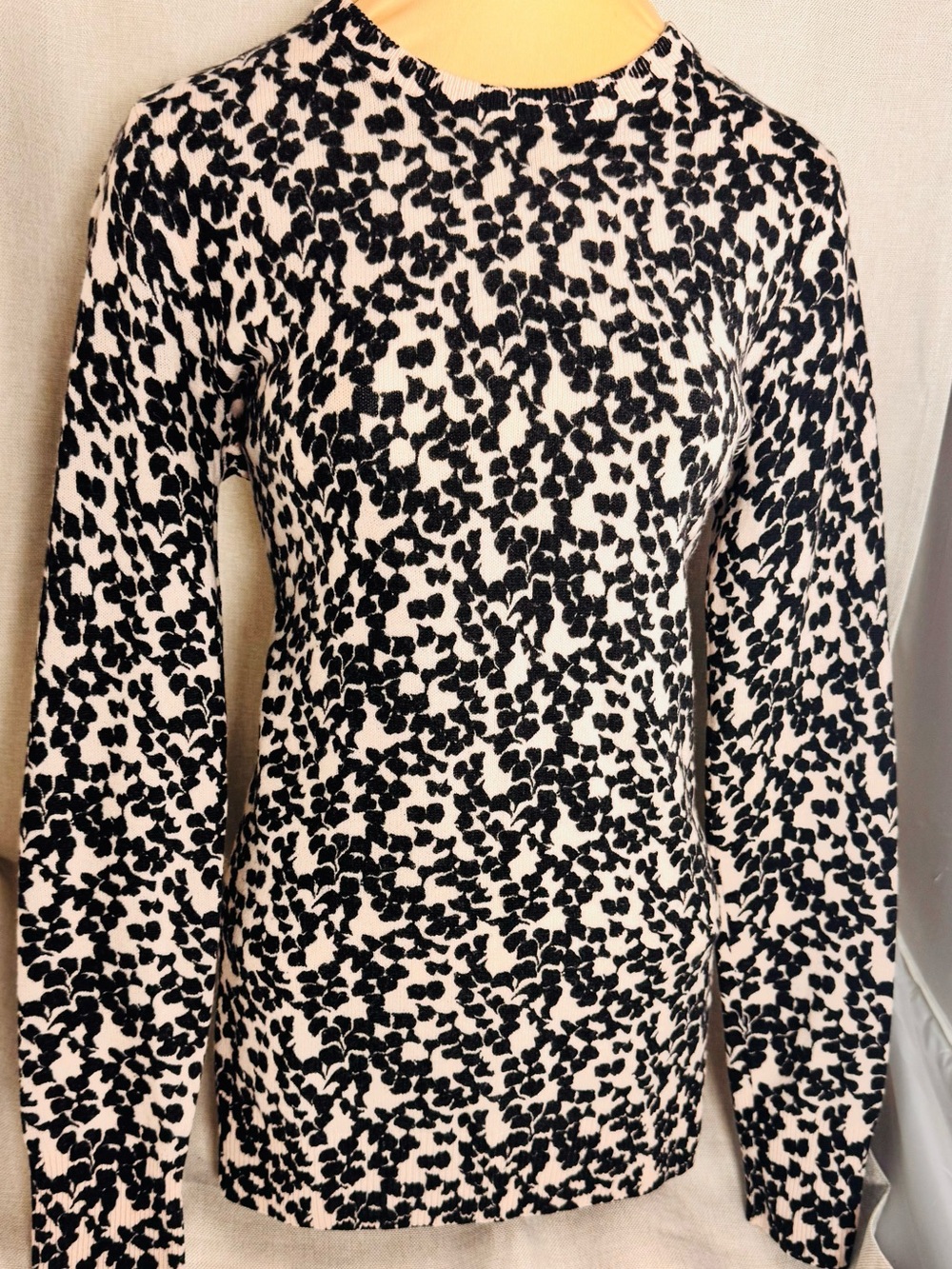 💗 Equipment Femme Ballet Pink & Black 100% Cashmere Sweater | XS